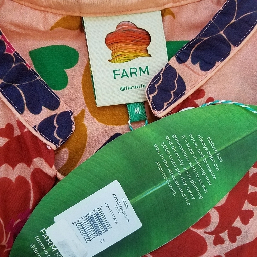FARM Rio Peach Amulet Midi-Dress - Picture 11 of 16